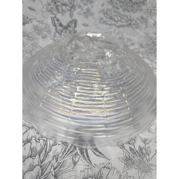 Antique Northwood White Carnival Glass Rose Show Deep Plate Iridescent Frosted - Picture 6 of 11